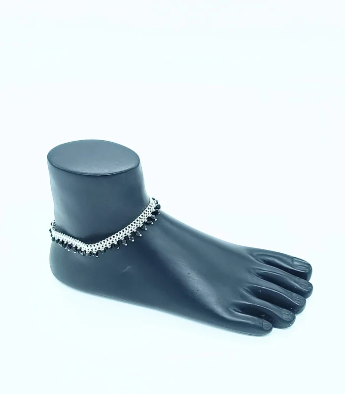Silver Finish Anklet Pair