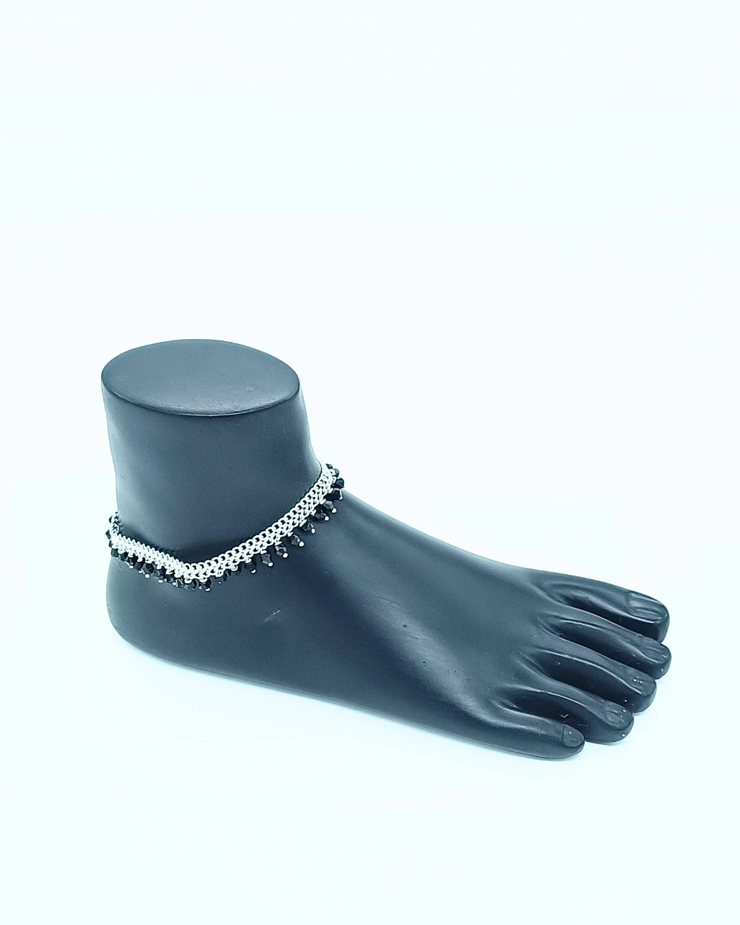 Silver Finish Anklet Pair