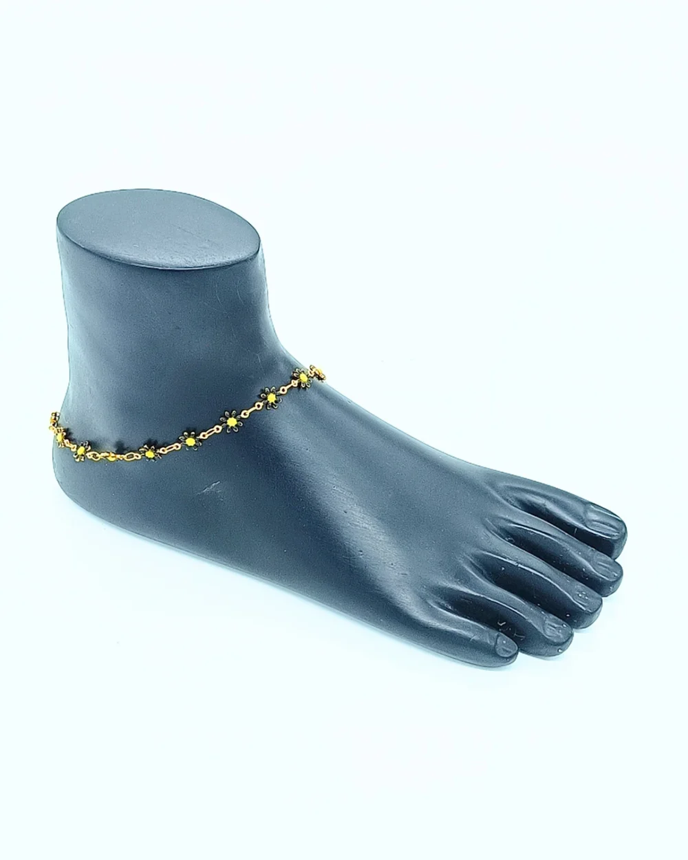 Gold & Black Trendy Ethnic Jewellery Anklet
