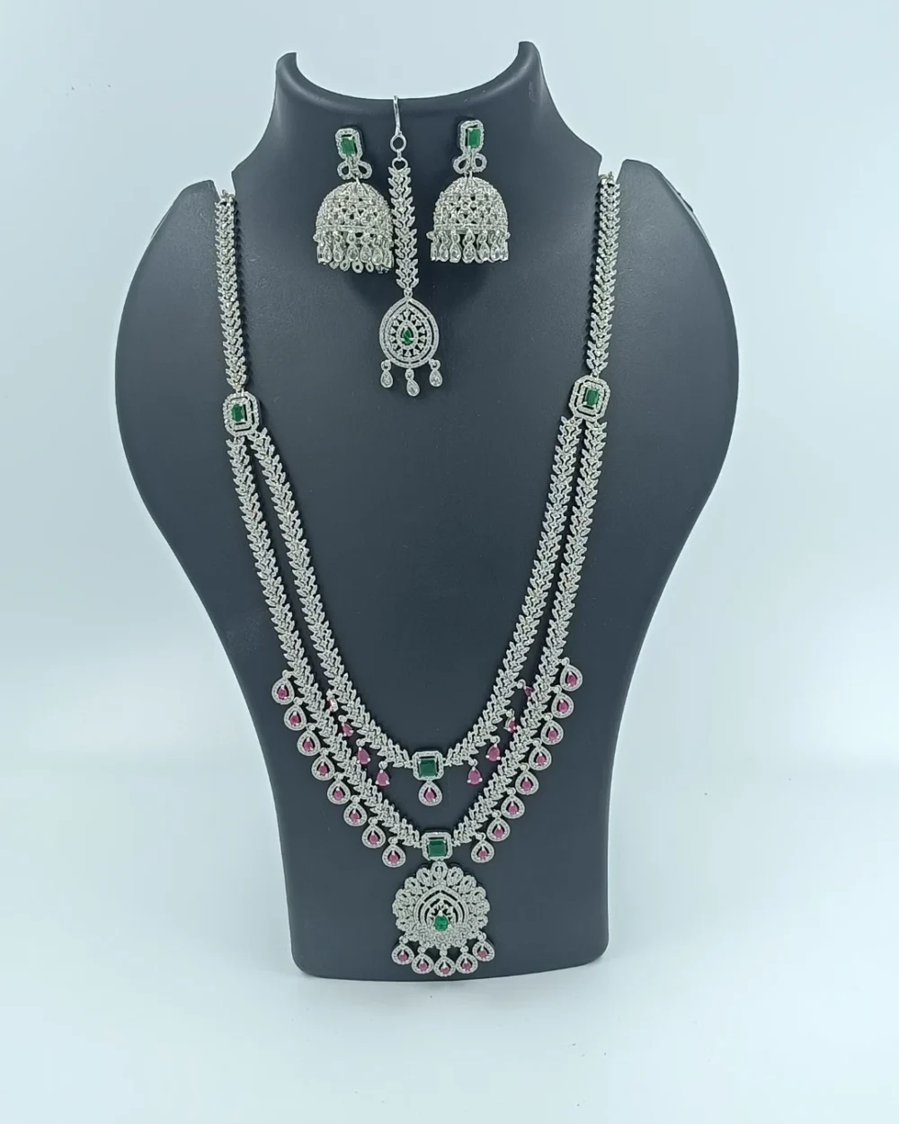Silver Look Haara Set with Earrings