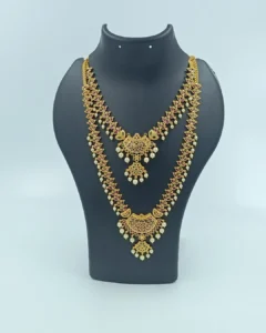 lakshanaa_ethnic_wear_haara_set_4_imitation_jewellery_red_stone_white_pearl_combo