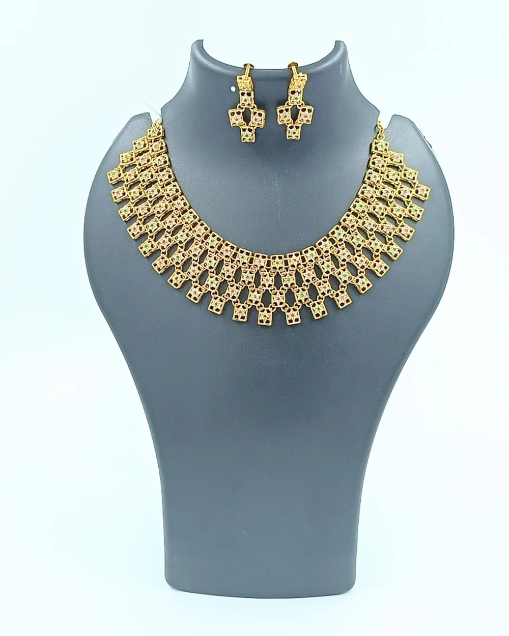 4-Layer Symmetrical Panchaloha Necklace Set