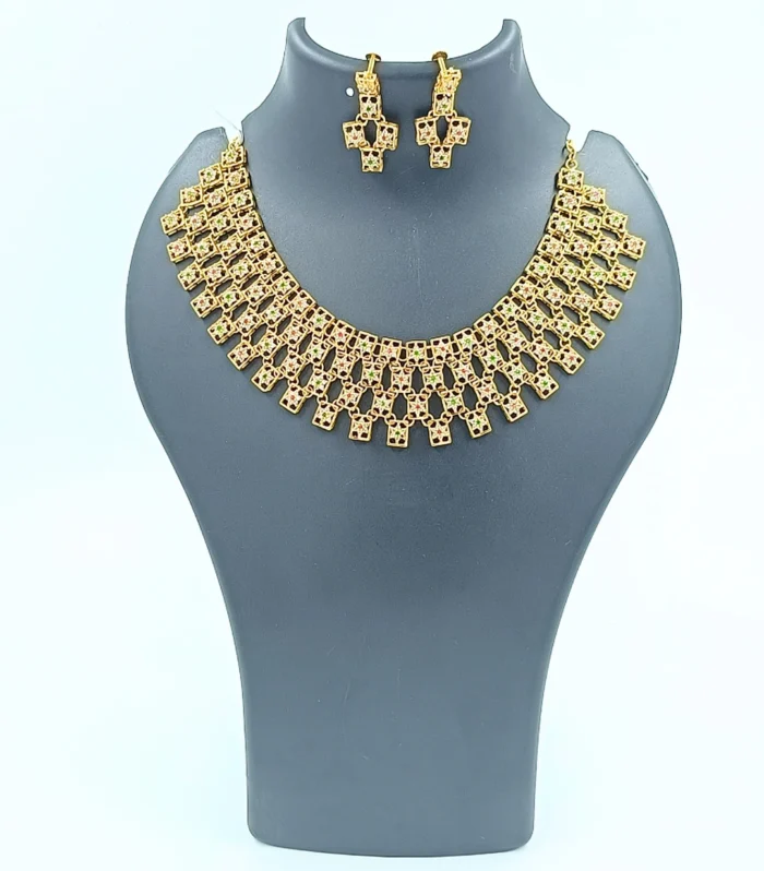 4-Layer Symmetrical Panchaloha Necklace Set